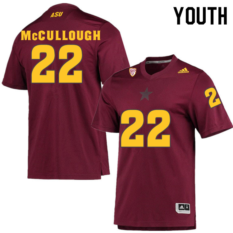 Youth #22 Caleb McCulloughArizona State Sun Devils College Football Jerseys Sale-Maroon